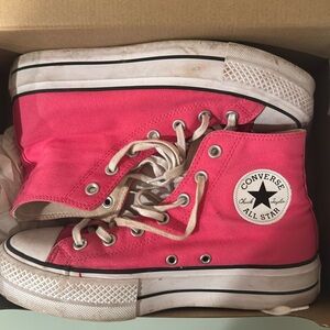 Hot pink Platform Hightop Converse